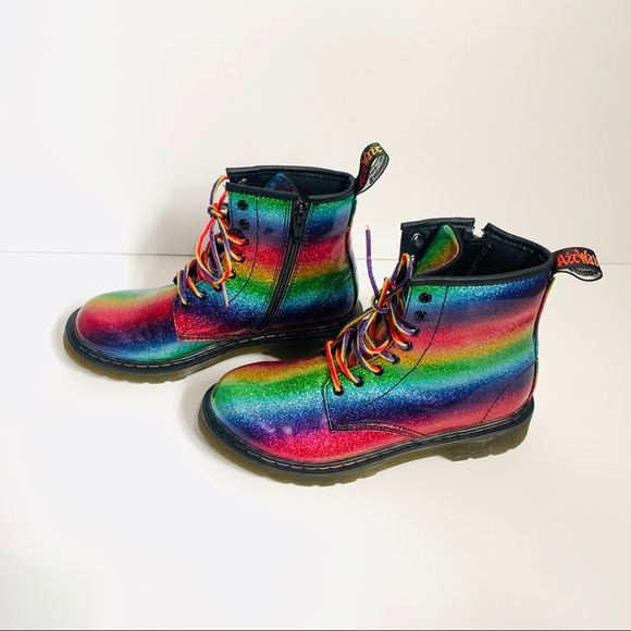 glitter rainbow boots